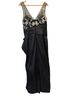 MARCHESA notte Floral Black Silver Cocktail Dress Size 12 - photo 2