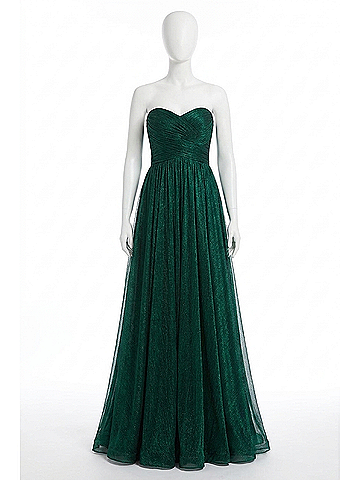 La Femme Unique Strapless Prom Dress in Emerald (view 1)