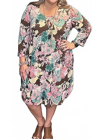 Dear Scarlett Lizzy Dress in Mocha/Mauve (view 2)