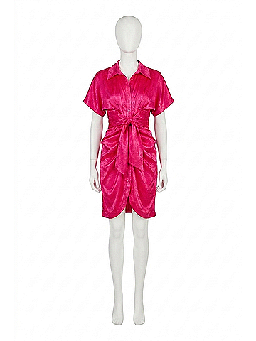 Le Superbe Mini Miko Dress in Fuchsia Jacquard (view 1)