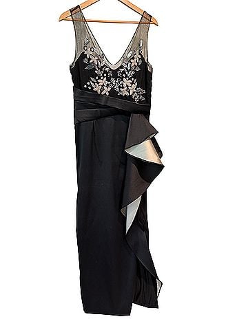 MARCHESA notte Two-Tone Embellished Mikado Column Gown Cocktail Dress (view 1)
