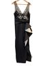 MARCHESA notte Floral Black Silver Cocktail Dress Size 12 - photo 1