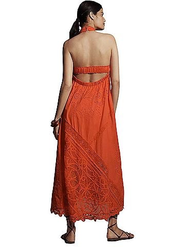 Anthropologie Halter cut work lace maxi dress Casual Dress (view 2)