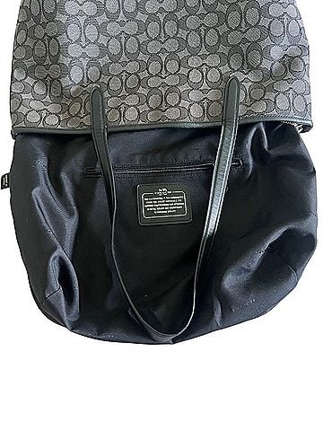 Coach Coach Signature Jacquard Shoulder Tote Black/Grey  Leather Tote (view 2)