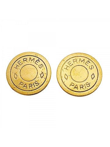 Hermès Hermes Earrings, Sellier, GP Plated, Gold, Women's (view 1)