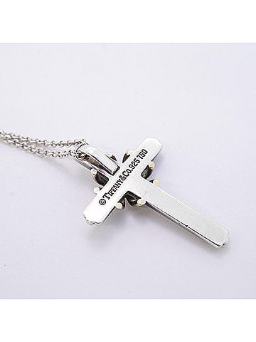 Tiffany & Co. Tiffany & Co. Signature Cross Necklace, 18K Yellow Gold (KYG), Sterling Silver 925, Women's (view 2)