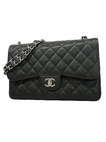 Chanel Chanel Shoulder Bag, Large Matelassé, Double Flap, Chain, Caviar Leather, Black, Women's (view 1)