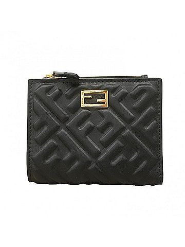 Fendi Fendi Leather Wallet, Black, Women's (view 1)
