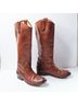 FRYE 100% Leather Brown Gold Boots Size 7 1/2 - photo 4