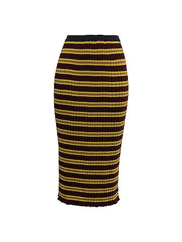MARNI Marni Striped Ribbed-Knit Midi Skirt in Multicolor Cotton (view 1)