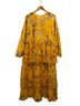ANNAH HARIRI 100% Polyester Floral Yellow Cocktail Dress Size 22 - photo 3