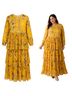 ANNAH HARIRI 100% Polyester Floral Yellow Cocktail Dress Size 22 - photo 1