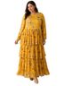 ANNAH HARIRI 100% Polyester Floral Yellow Cocktail Dress Size 22 - photo 2
