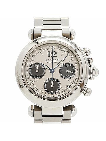 Cartier Cartier Pasha C W31048M7 Silver Dial Watch (Boys' Size) (view 1)