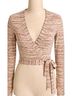 Intermix Brown Ivory Long Sleeve Top Size M - photo 2