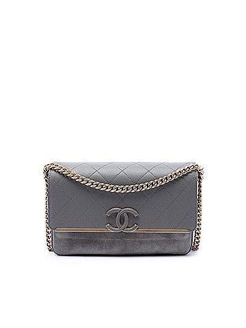 Chanel Small CC Stitched Caviar and Suede Lady Coco Flap (view 1)