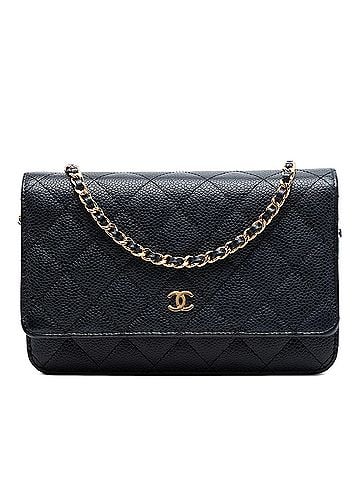 Chanel CC Quilted Caviar Wallet on Chain (view 1)