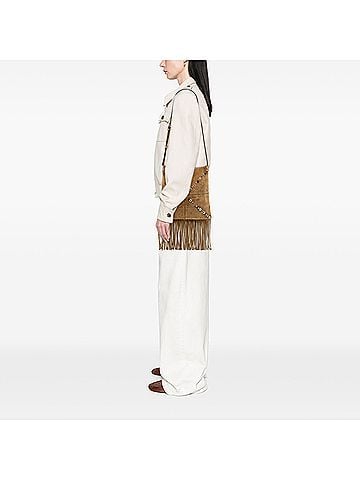 Valentino Suede Studded Nellcote Fringe Crossbody (view 2)