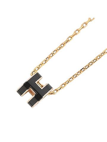 Hermès Hermes Mini Pop H Necklace, Black HERMES NECKLACE (view 1)