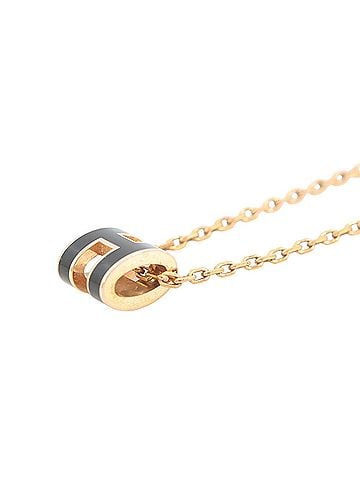 Hermès Hermes Mini Pop H Necklace, Black HERMES NECKLACE (view 2)