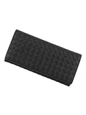 Bottega Veneta Bottega Veneta Long Wallet, Intrecciato Leather, 120697, Black. (view 1)