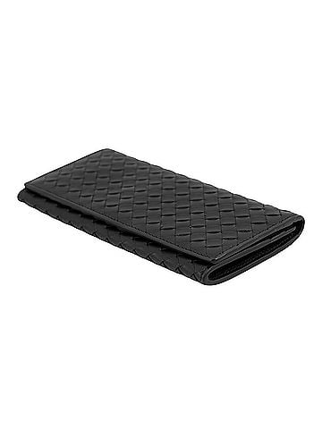 Bottega Veneta Bottega Veneta Long Wallet, Intrecciato Leather, 120697, Black. (view 2)