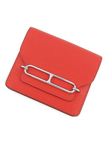 Hermès Hermes wallet, Roulis Rouge Coup, Chevre Mysore, W stamp, HERMES coin purse, WALLET (view 1)