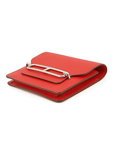 Hermès Hermes wallet, Roulis Rouge Coup, Chevre Mysore, W stamp, HERMES coin purse, WALLET (view 2)