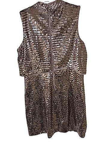 Jewel Badgley MIschka rose gold sequin overlay bodice cocktail minidress Cocktail Dress (view 2)