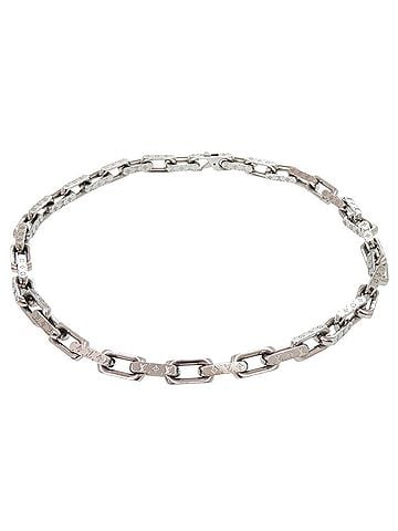 Louis Vuitton Louis Vuitton Collier Chain Monogram M00307 Metal Silver Necklace LV 0569 LOUIS VUITTON Men's (view 1)
