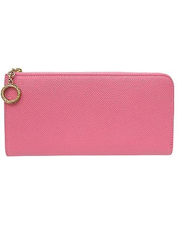 Bvlgari BVLGARI L-shaped zipper leather pink long wallet 0506 (view 1)