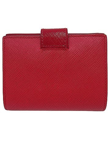 Prada Prada Triangle Logo 1MV204 2C7X Saffiano Leather Red Bi-fold Wallet 0883PRADA (view 2)