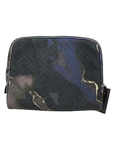 Fendi Fendi Zucca Pattern Scratch FF Logo 7N0116 Second Bag Fabric Calf Black 0371FENDI Men's (view 1)