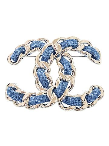 Chanel Chanel Coco Mark B25P ABF175 Brooch Denim Metal Blue 1527CHANEL (view 1)