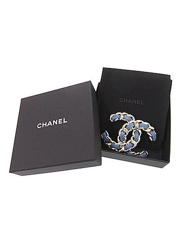Chanel Chanel Coco Mark B25P ABF175 Brooch Denim Metal Blue 1527CHANEL (view 2)
