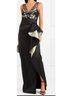 MARCHESA notte Floral Black Silver Cocktail Dress Size 12 - photo 9