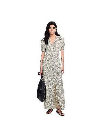 Madewell Puff-Sleeve V-Neck Maxi Dress Casual Dress (view 1)