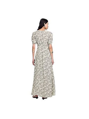 Madewell Puff-Sleeve V-Neck Maxi Dress Casual Dress (view 2)
