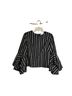 Milly 100% Cotton Stripes Black White 3/4 Sleeve Top Size 4 - photo 1