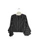 Milly 100% Cotton Stripes Black White 3/4 Sleeve Top Size 4 - photo 2
