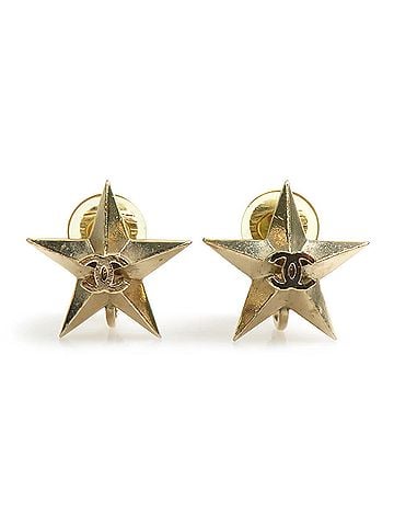 Chanel Chanel earrings, metal, gold, women's, h32252a (view 1)