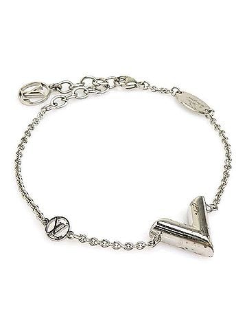 Louis Vuitton Louis Vuitton Essential V Metal Bracelet, Silver, Women's, M63198 h32250a (view 1)
