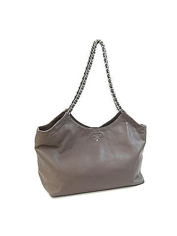 Prada Prada Tote Bag BR4487 Dark Greige Leather Chain Shoulder for Women PRADA (view 1)