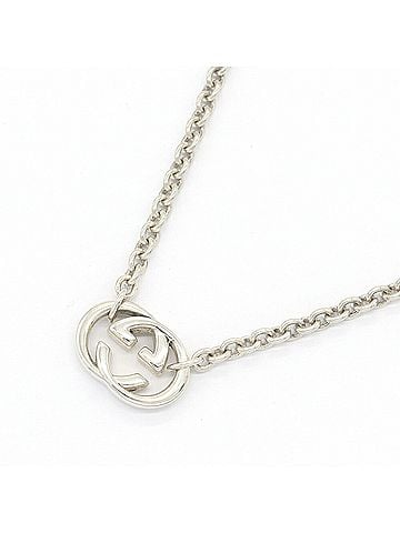 Gucci Gucci Interlocking G Necklace 190489 SV Sterling Silver 925 Pendant Chain Choker GG Men's Women's GUCCI (view 1)
