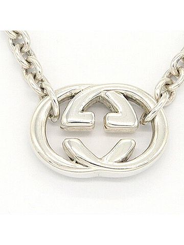 Gucci Gucci Interlocking G Necklace 190489 SV Sterling Silver 925 Pendant Chain Choker GG Men's Women's GUCCI (view 2)