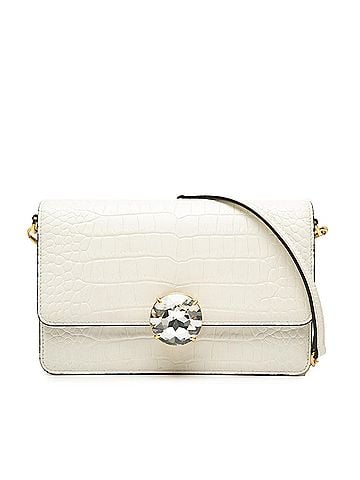 Miu Miu Croc Embossed Leather Crystal Solitaire Crossbody (view 1)