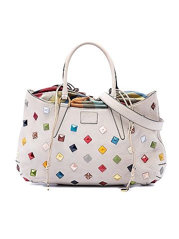 Fendi Medium Studded Milk Calfskin B Fab Satchel (view 1)