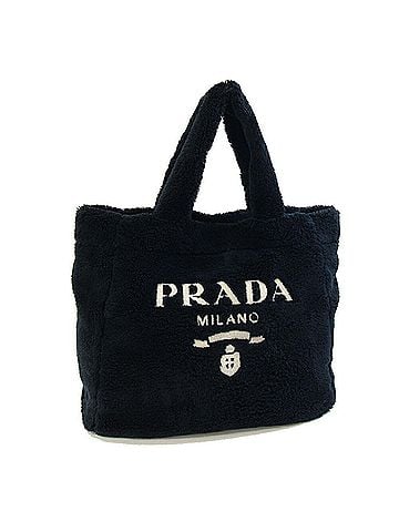Prada Prada Tote Bag, Terry 1BG130, Black Fabric Cloth, Large, Spoona, Women's PRADA (view 1)