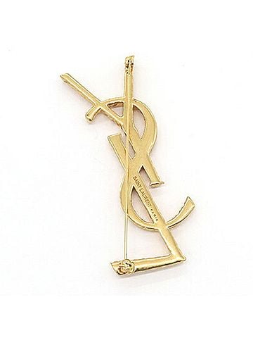 Yves Saint Laurent Yves Saint Laurent Saint Laurent Cassandra Brooch 840195 Gold Metal Pin Twist YSL Women's SAINT LAURENT (view 2)