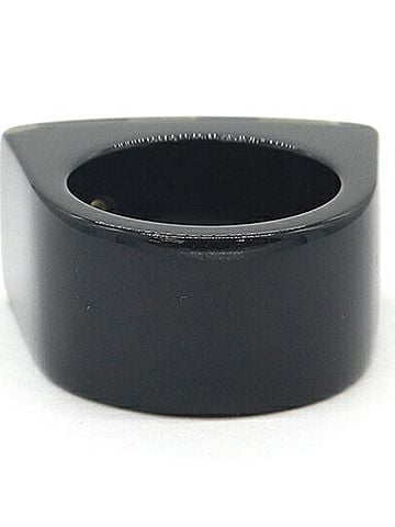 Chanel Chanel Ring, Black Resin, 06A, 2006 Model, Coco Mark, Old Style, Ladies' CHANEL (view 2)